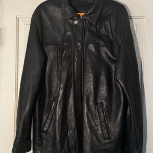 Tibor over-sized leather jacket